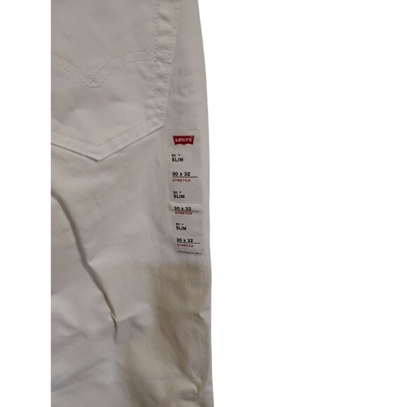 Levis 511 Jeans Mens 30x32 White Slim Fit Mid Rise Denim Pants Stretch - Picture 3 of 8